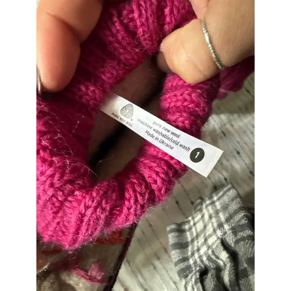 NEW Garnet Hill Kids Llama Wool Slipper Boots Size 1